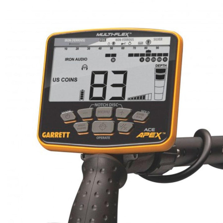 Detector de Metales Garrett ACE Apex Std con bobina de 8.5" x 11" - Master Detector México